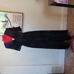 NWT Floral Black Velvet Maxi Dress